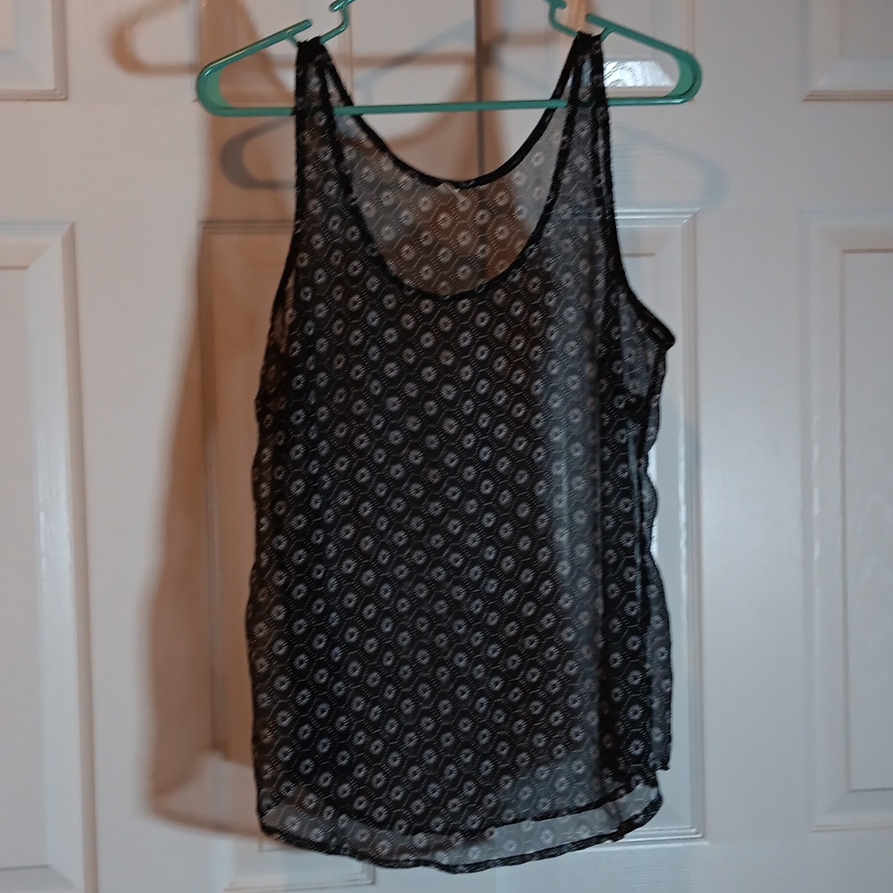 Old Navy Sheer Daisy Sleeveless Tank Top - L